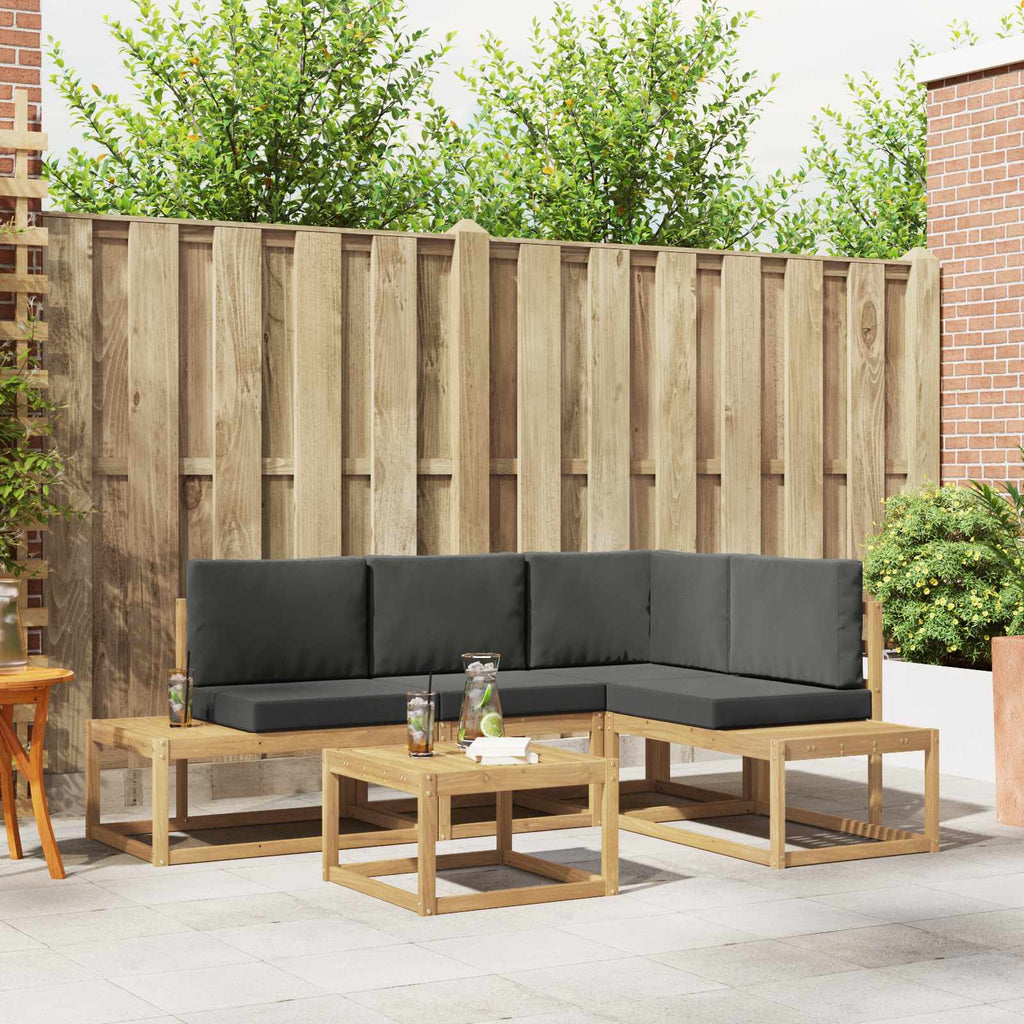 Outdoor-Sofagarnitur 4 Stück Weiß und Anthrazit Polyester