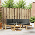 Outdoor-Sofagarnitur 4 Stück Weiß und Anthrazit Polyester