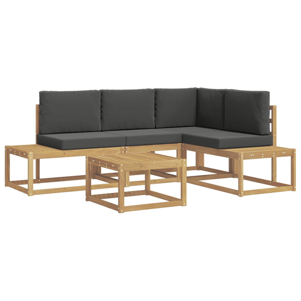 Outdoor-Sofagarnitur 4 Stück Weiß und Anthrazit Polyester