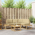 Outdoor-Sofagarnitur 4 Stück Weiß und Beige Polyester