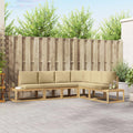 Outdoor-Sofagarnitur 4 Stück Weiß und Beige Polyester