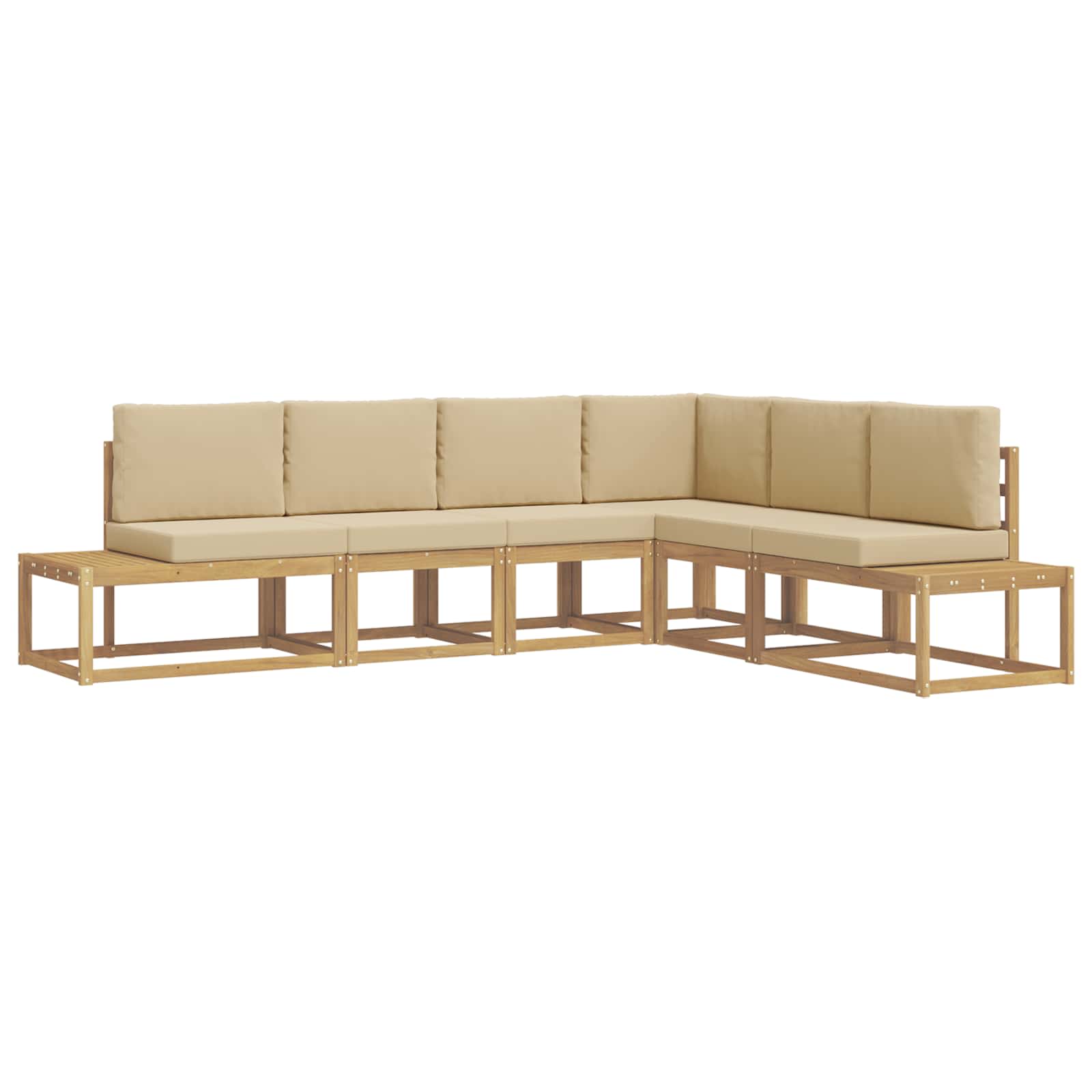 Outdoor-Sofagarnitur 4 Stück Weiß und Beige Polyester