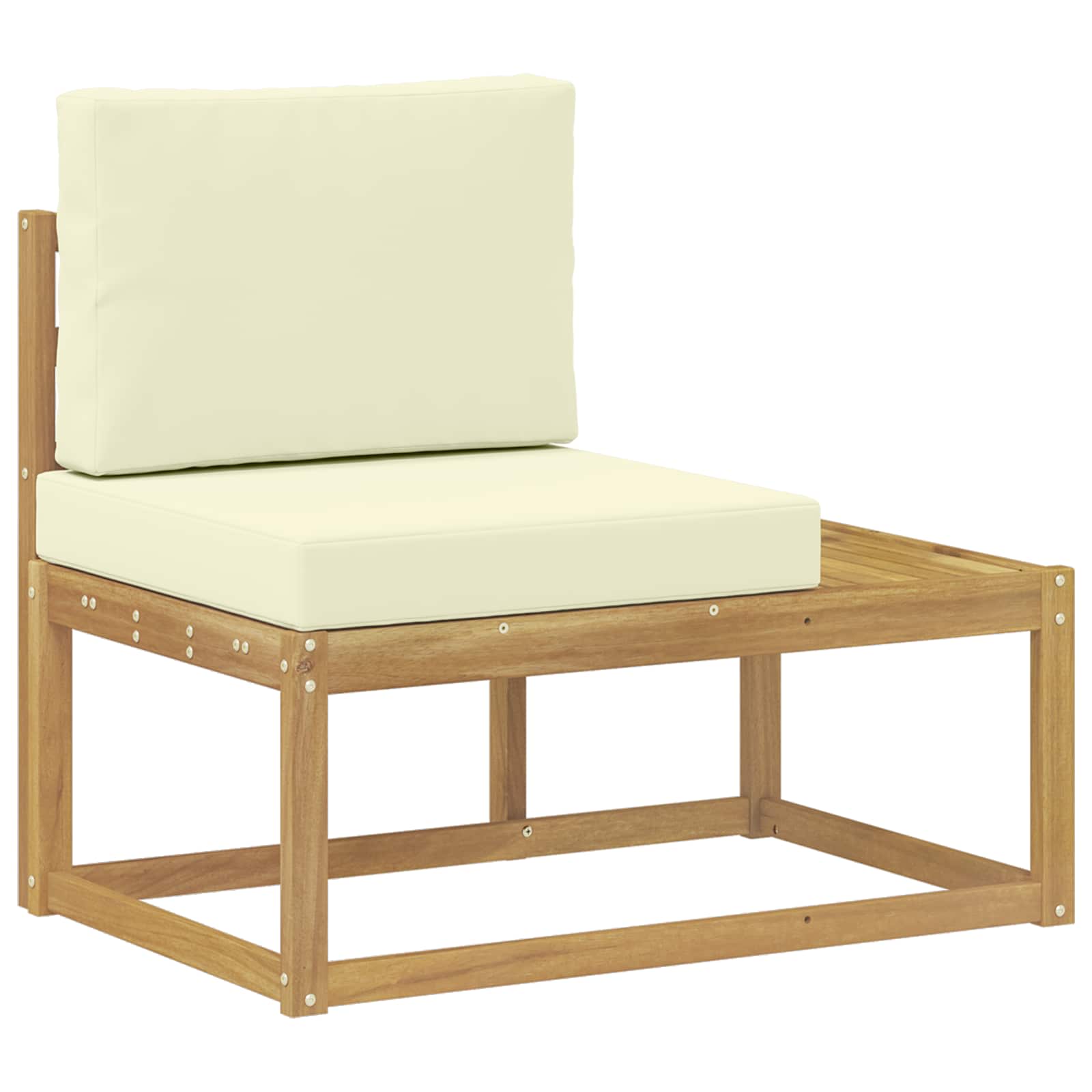 Outdoor-Sofagarnitur 5 Stück Weiß und Creme Polyester