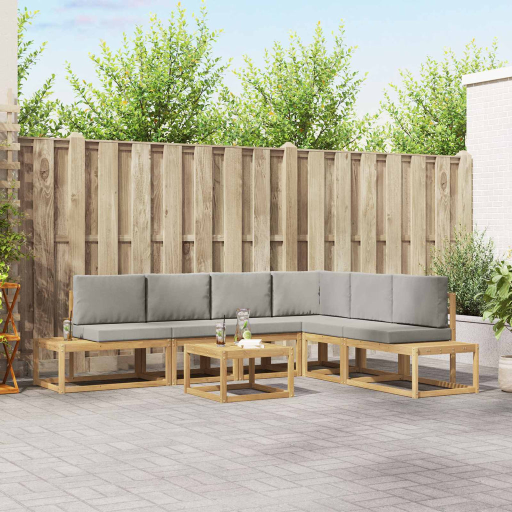 Outdoor-Sofagarnitur mit Kissen 7 Stück Weiß