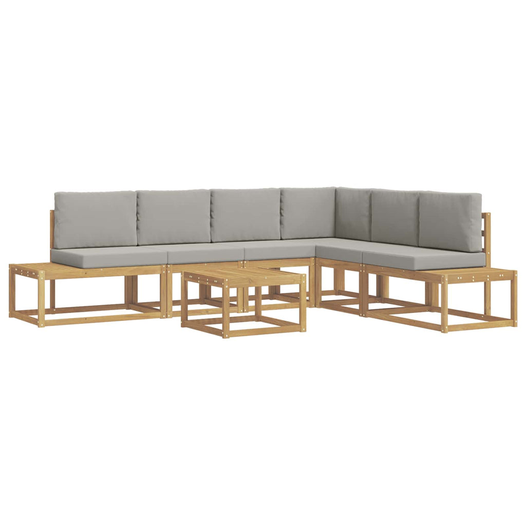 Outdoor-Sofagarnitur mit Kissen 7 Stück Weiß