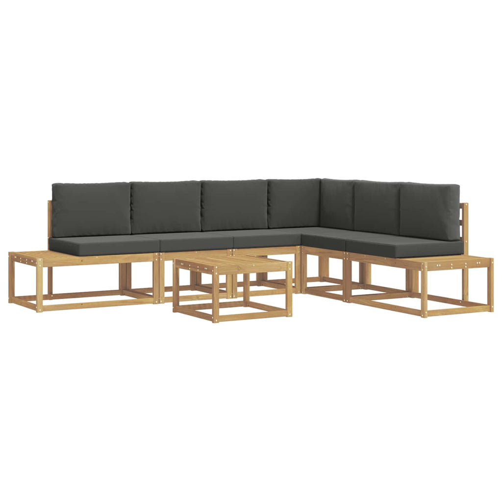 Outdoor-Sofagarnitur 5 Stück Weiß und Anthrazit Polyester