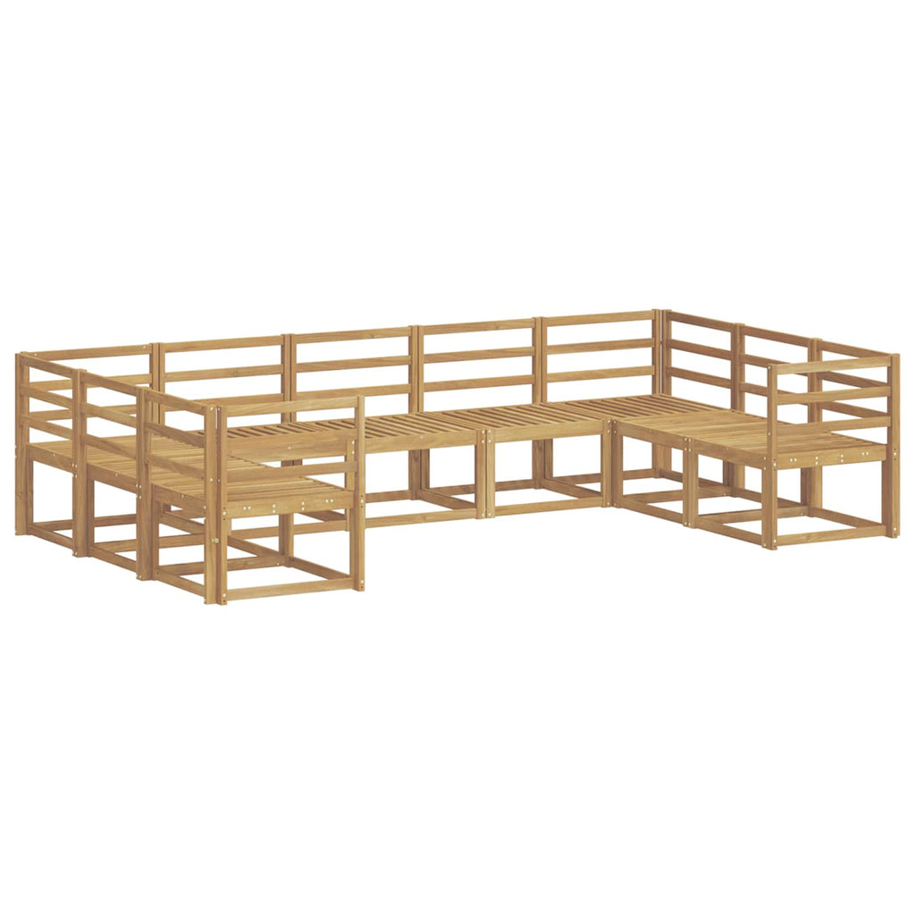 Outdoor-Sofagarnitur 9 pcs Weiß Massivholz Akazie