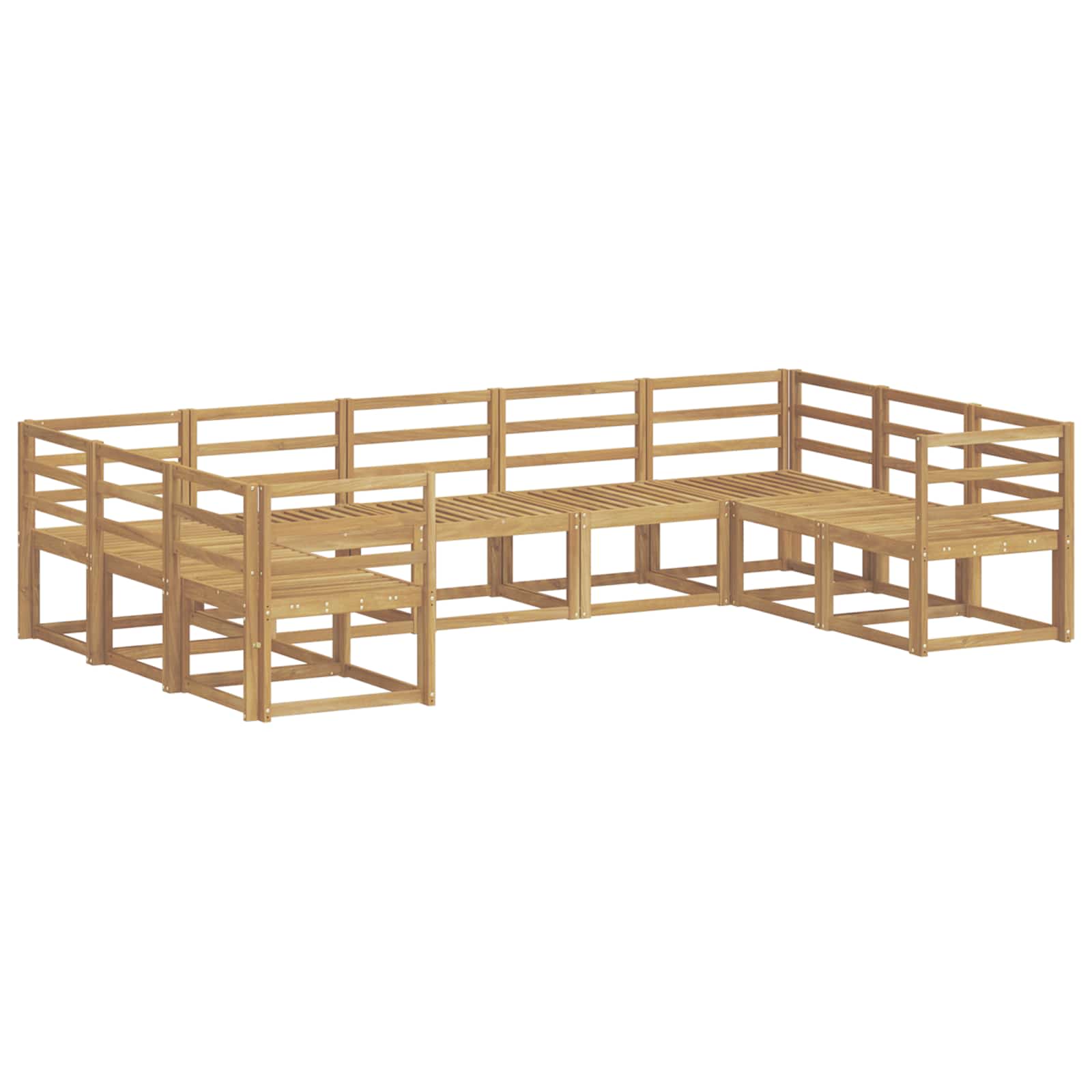 Outdoor-Sofagarnitur 9 pcs Weiß Massivholz Akazie