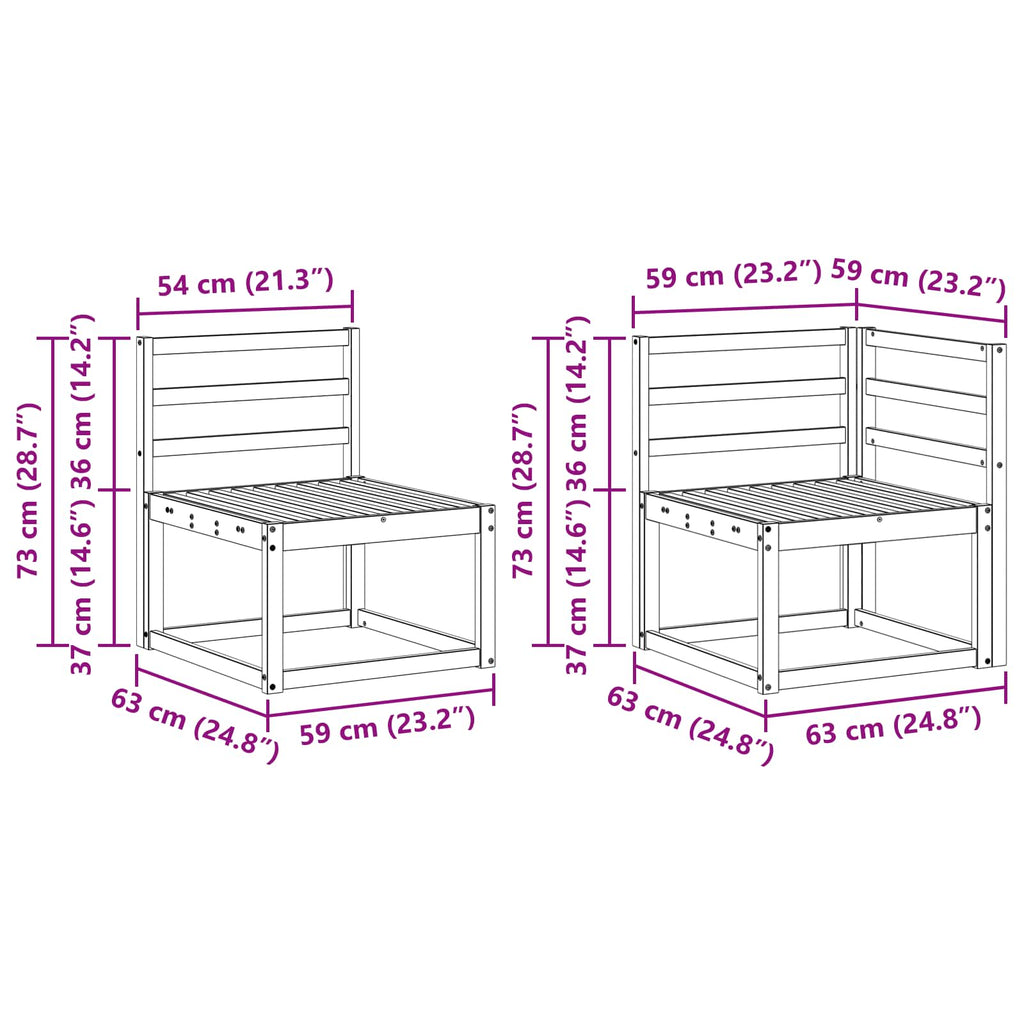 Outdoor-Sofagarnitur 9 pcs Weiß Massivholz Akazie