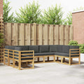 Outdoor-Sofagarnitur mit Kissen 9 pcs Weiß und Anthrazit