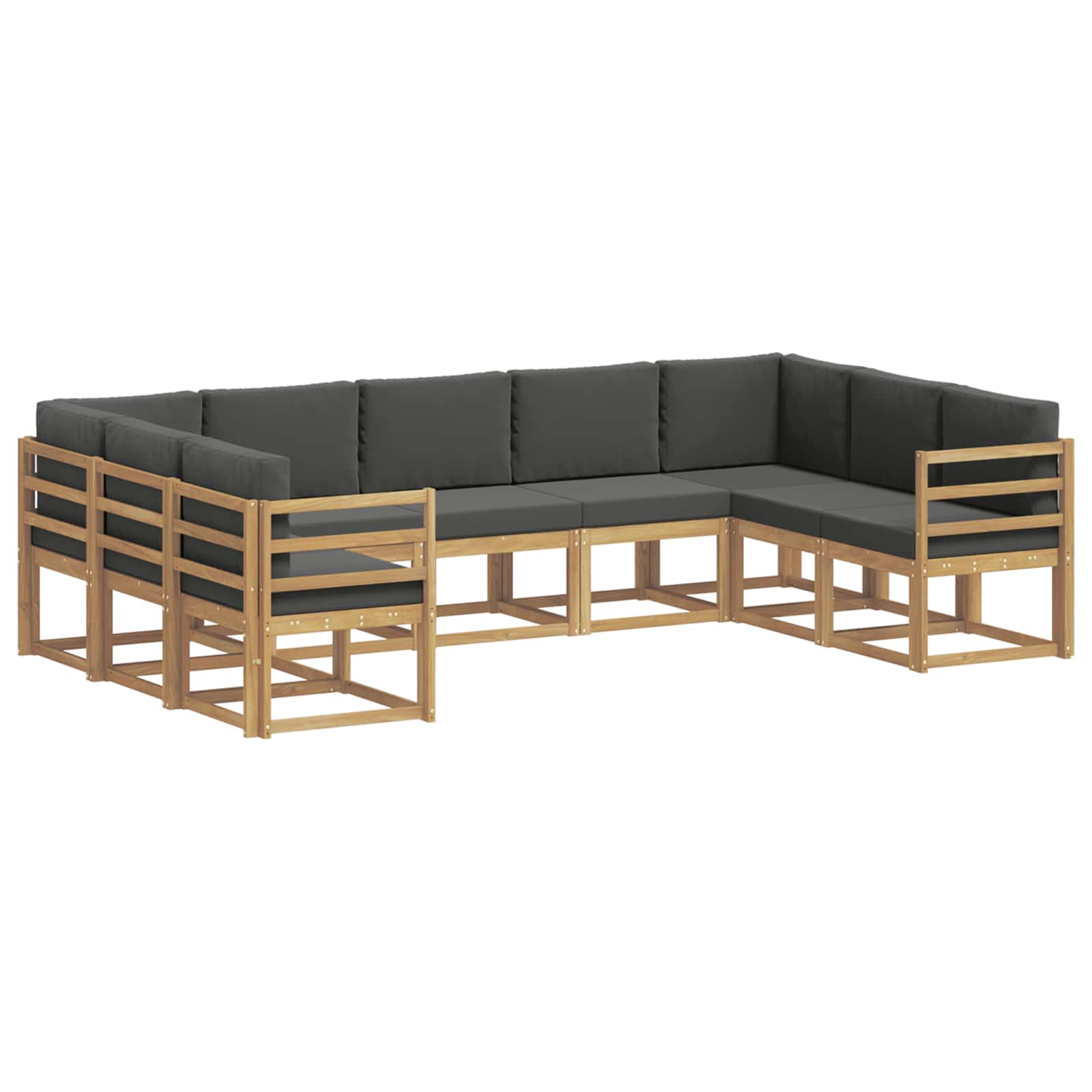 Outdoor-Sofagarnitur mit Kissen 9 pcs Weiß und Anthrazit