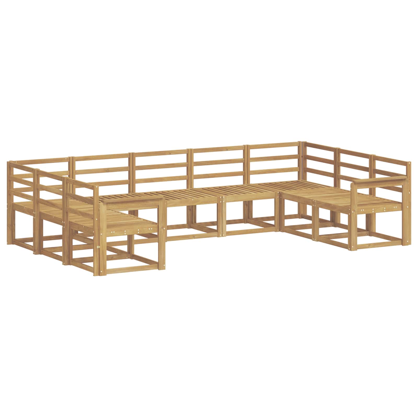 Outdoor-Sofagarnitur 9 pcs Weiß Massivholz Akazie