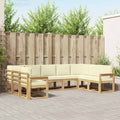 Outdoor-Sofagarnitur mit Kissen 9 pcs Weiß und Creme