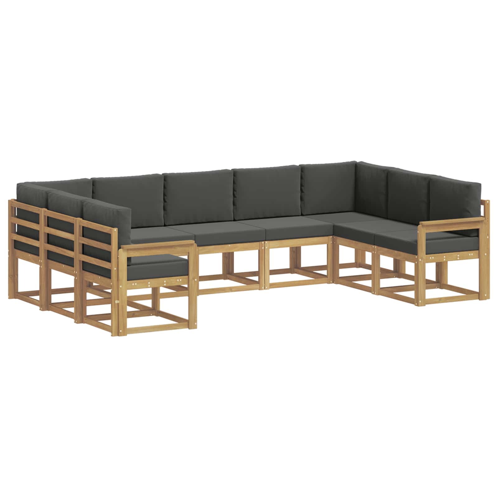 Outdoor-Sofagarnitur mit Kissen 9 pcs Weiß und Anthrazit