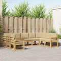 Outdoor-Sofagarnitur mit Kissen 9 pcs Weiß und Beige