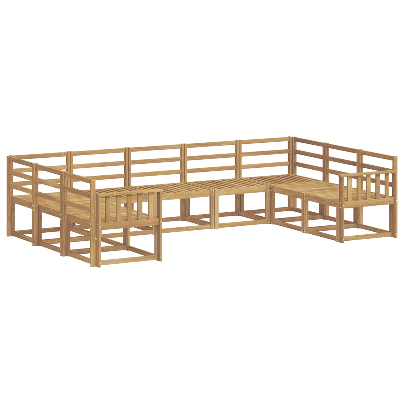 Outdoor-Sofagarnitur 9 pcs Weiß Massivholz Akazie