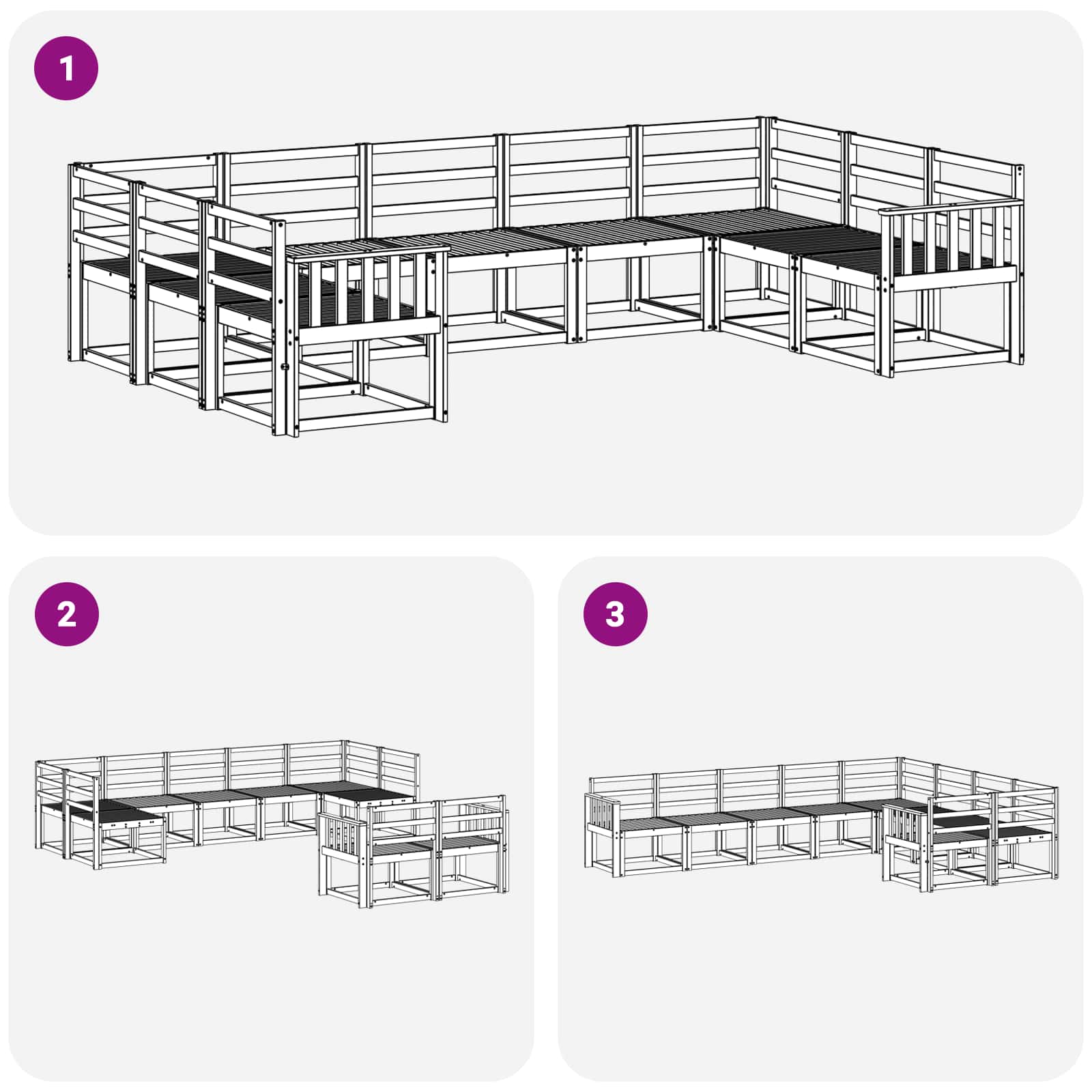 Outdoor-Sofagarnitur 9 pcs Weiß Massivholz Akazie