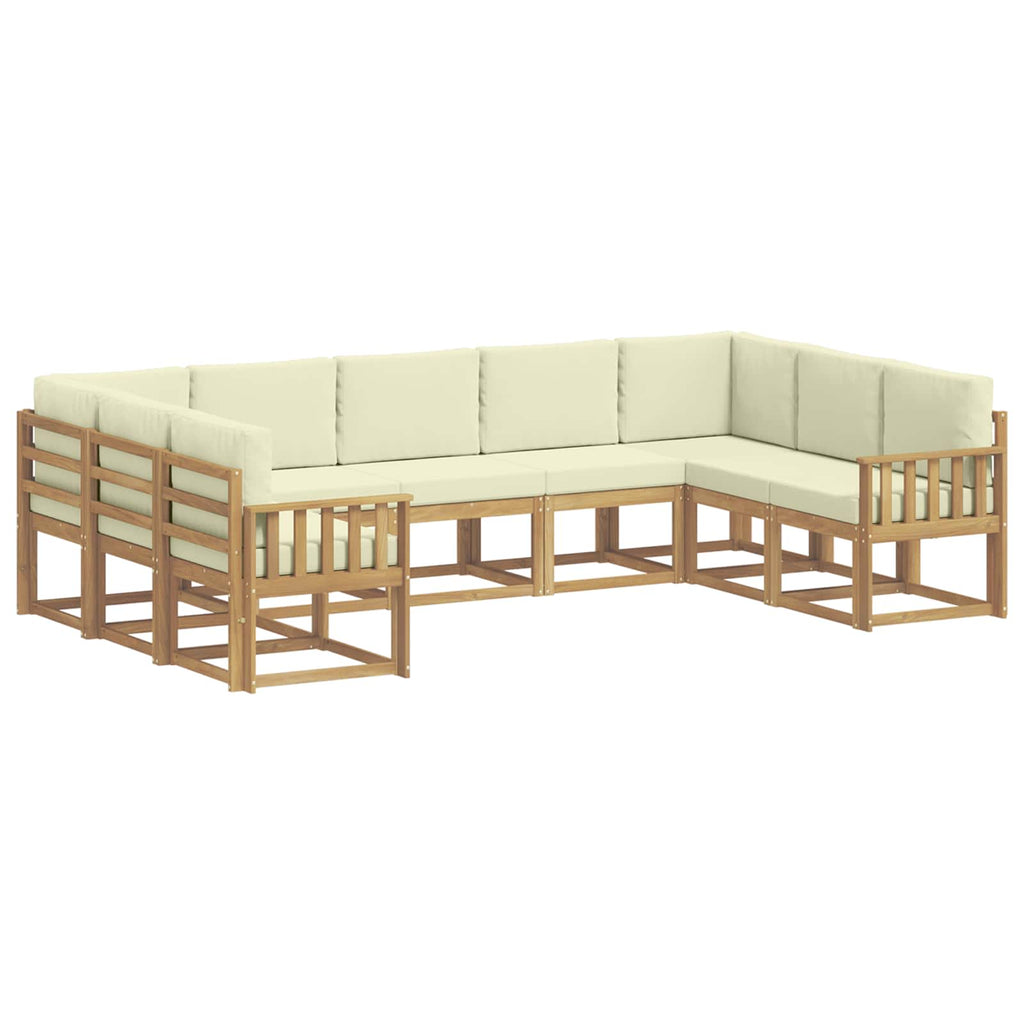 Outdoor-Sofagarnitur mit Kissen 9 pcs Weiß und Creme