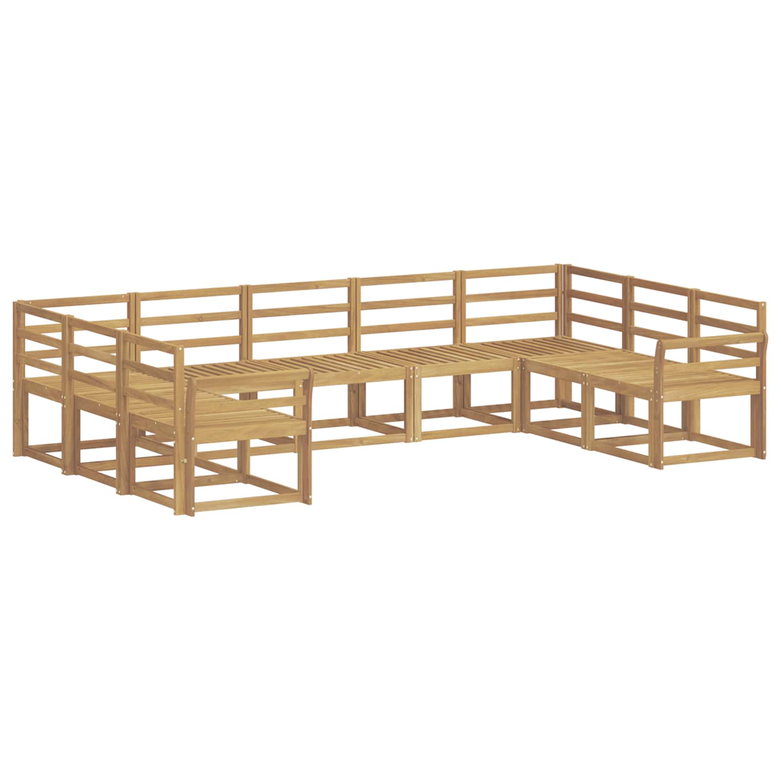 Outdoor-Sofagarnitur 9 pcs Weiß Massivholz Akazie