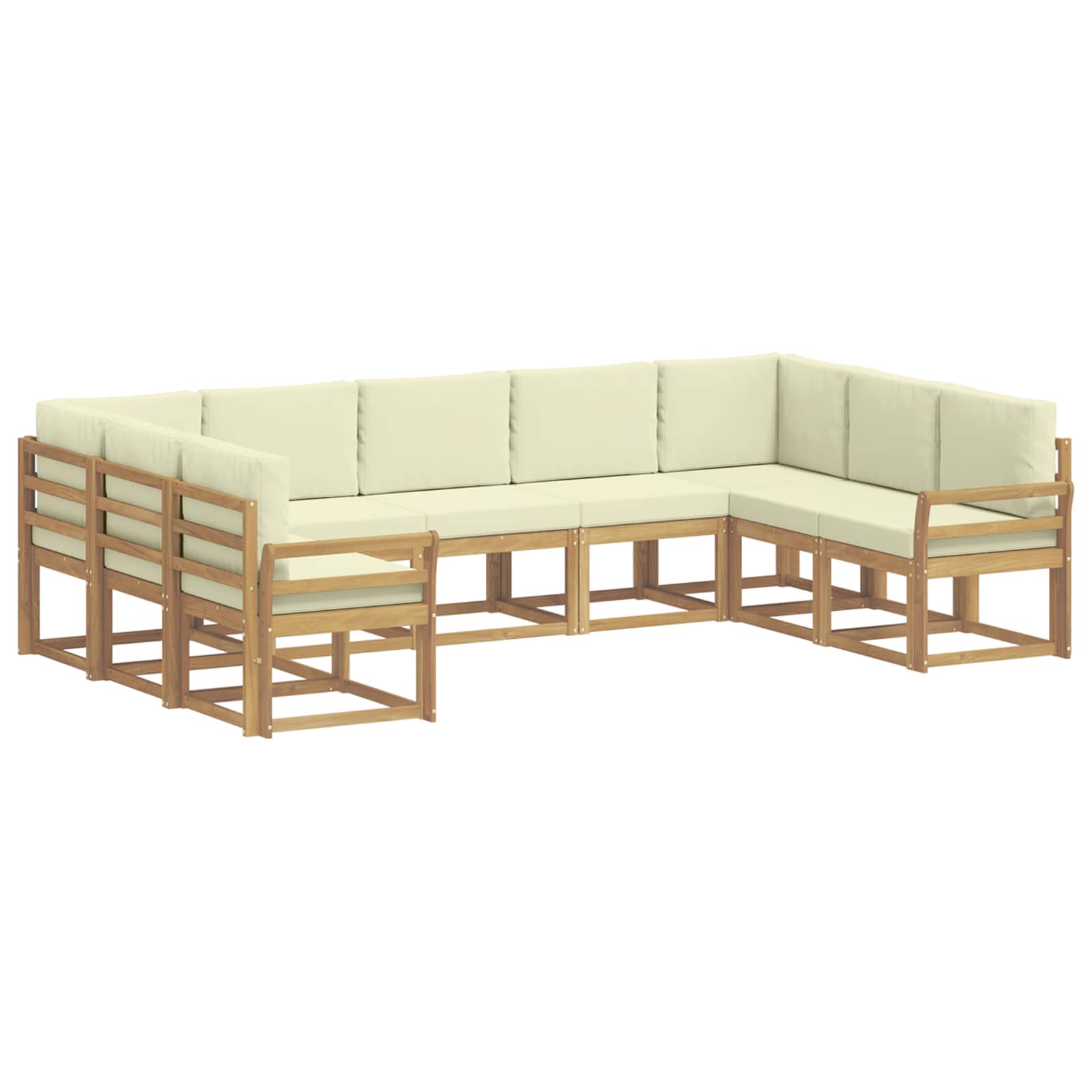 Outdoor-Sofagarnitur mit Kissen 9 pcs Weiß und Creme