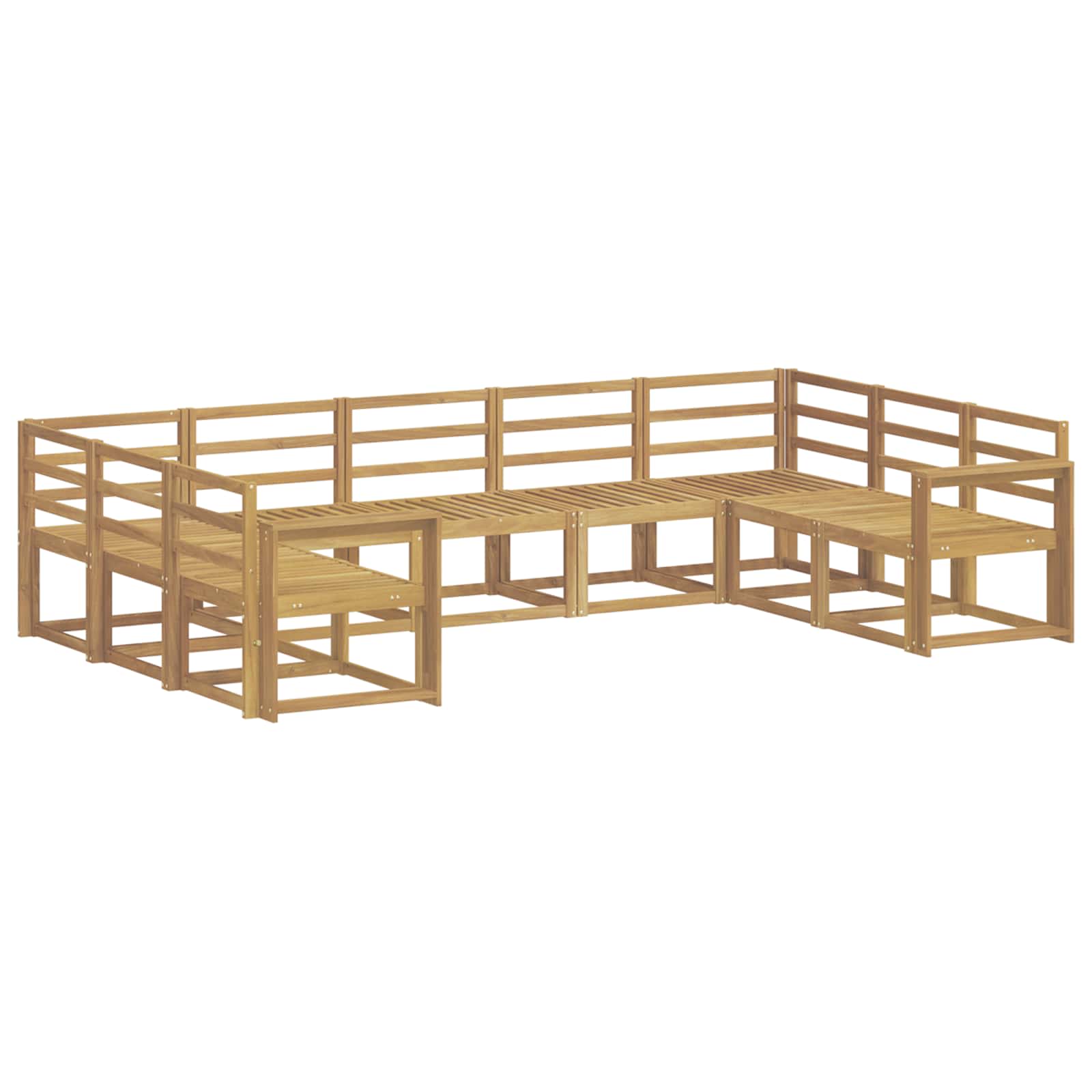Outdoor-Sofagarnitur 9 pcs Weiß Massivholz Akazie