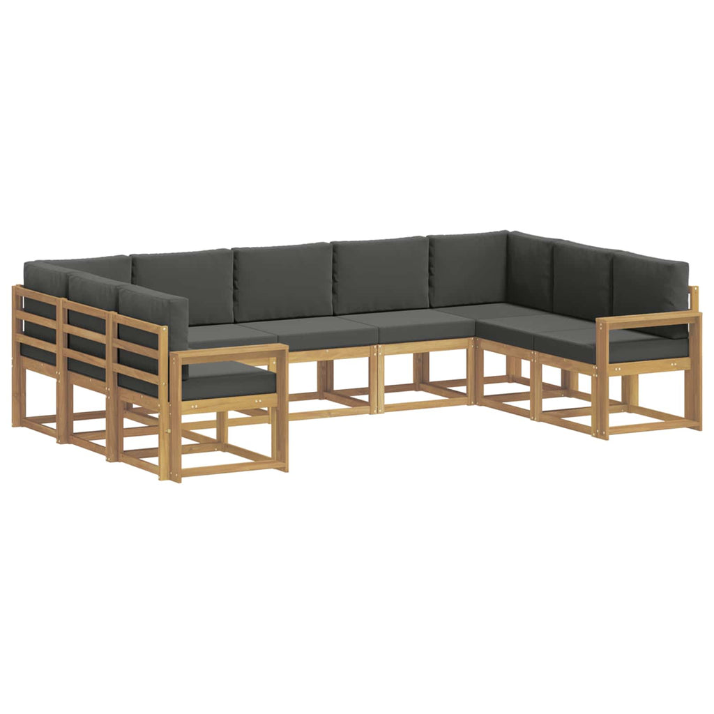 Outdoor-Sofagarnitur mit Kissen 9 pcs Weiß und Anthrazit