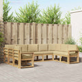 Outdoor-Sofagarnitur mit Kissen 9 pcs Weiß und Beige