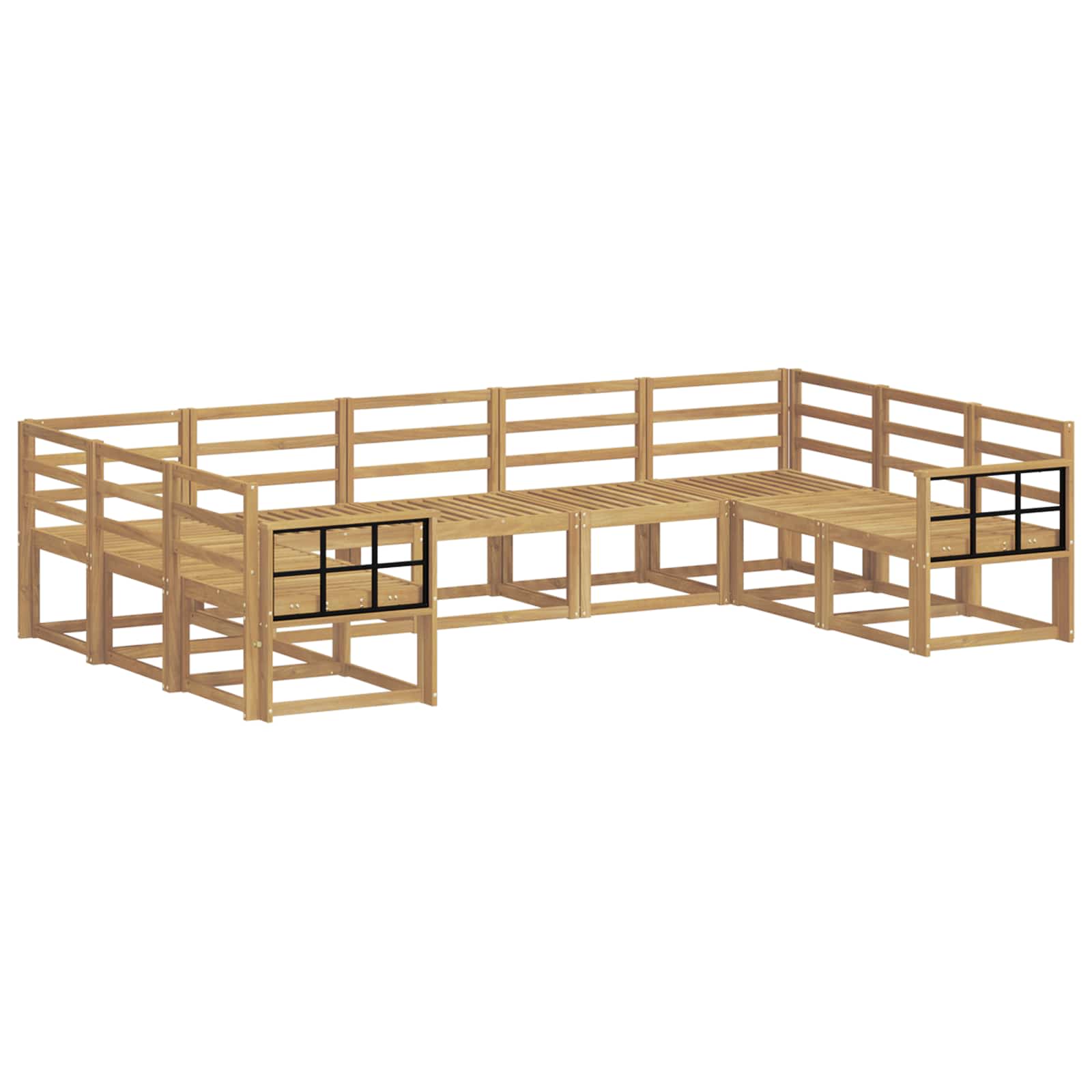 Outdoor-Sofagarnitur 9 pcs Weiß Massivholz Akazie