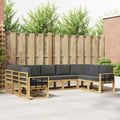 Outdoor-Sofagarnitur mit Kissen 9 pcs Weiß und Anthrazit