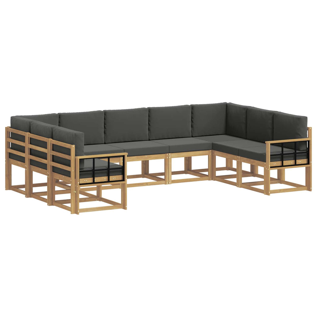 Outdoor-Sofagarnitur mit Kissen 9 pcs Weiß und Anthrazit