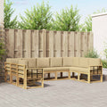 Outdoor-Sofagarnitur mit Kissen 9 pcs Weiß und Beige