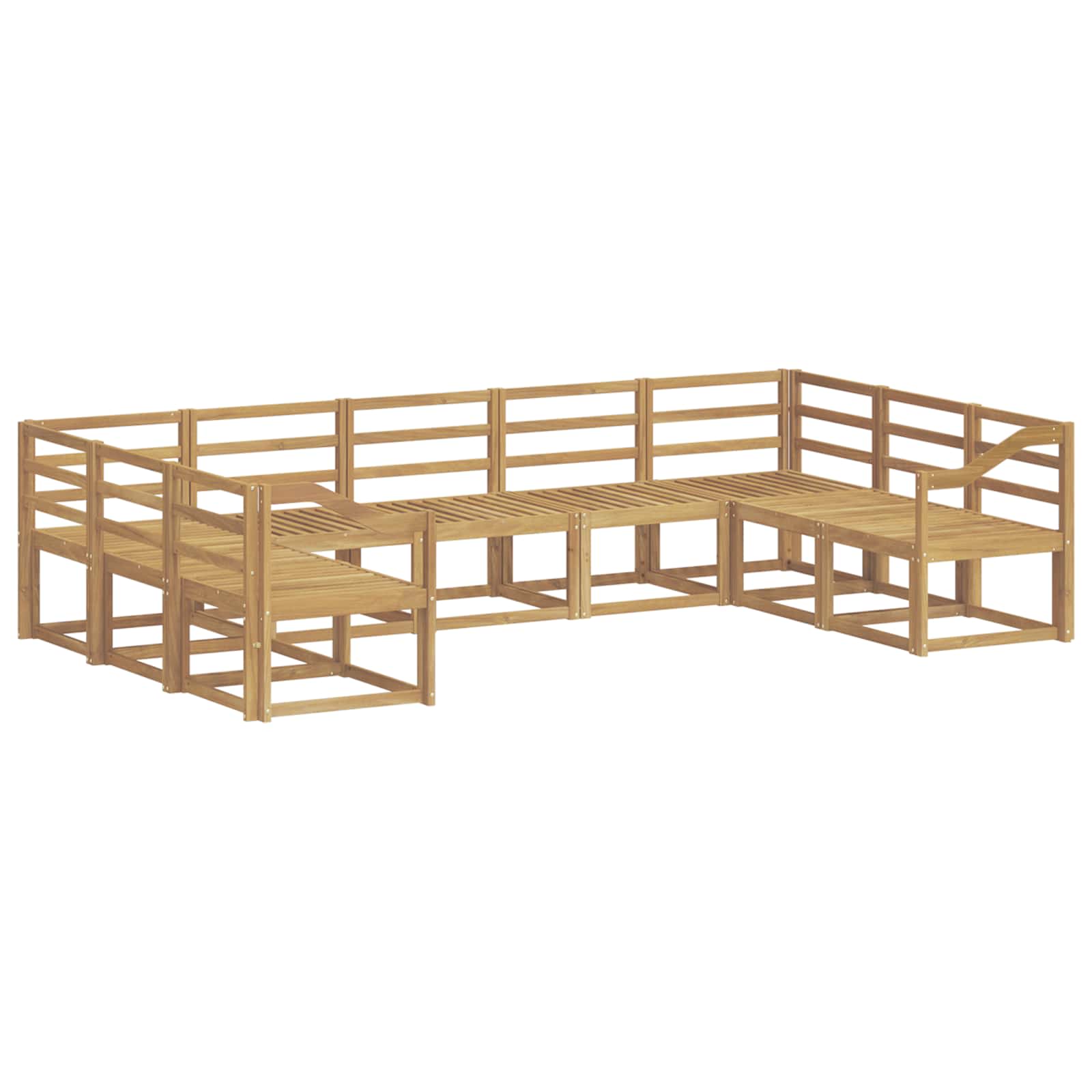Outdoor-Sofagarnitur 9 pcs Weiß Massivholz Akazie