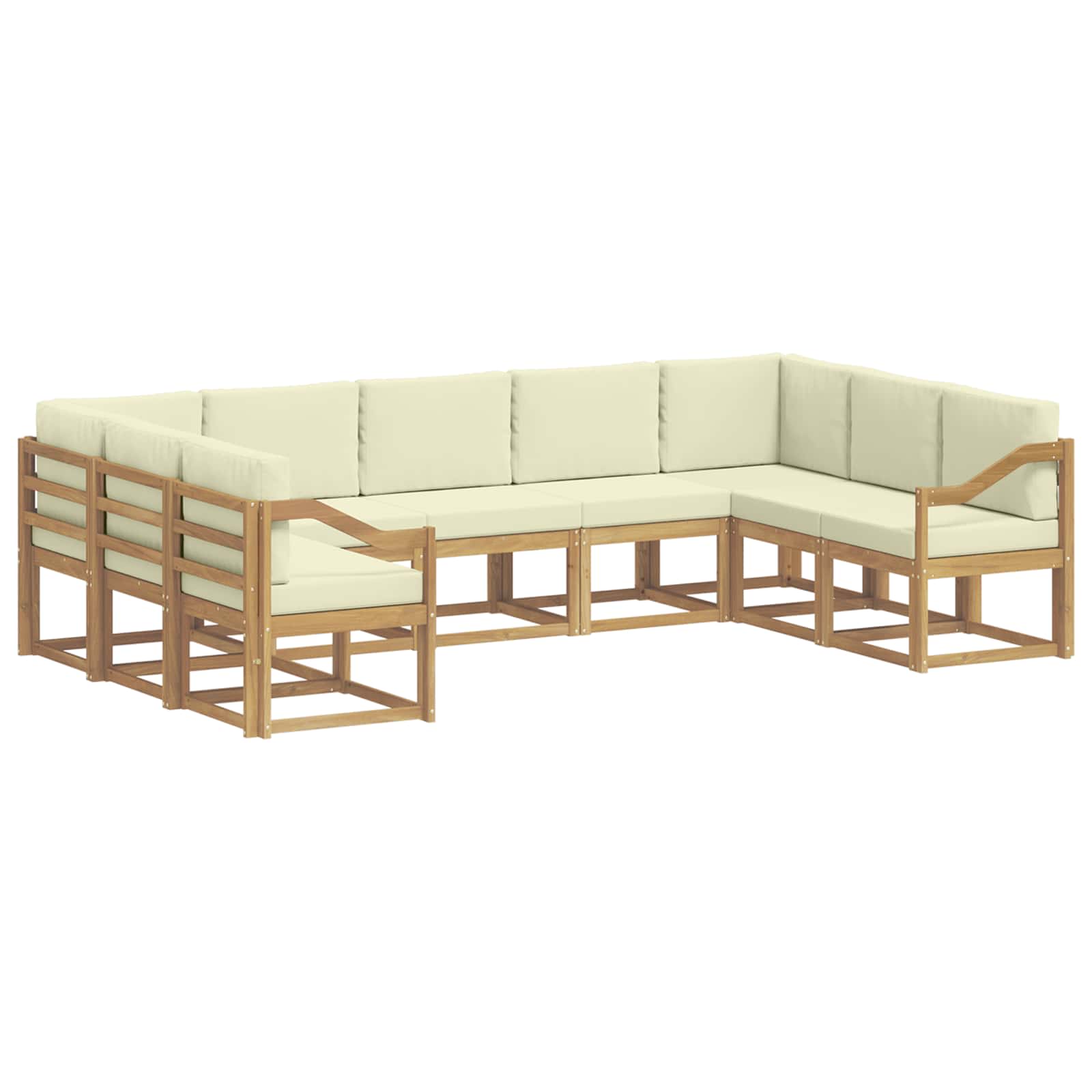Outdoor-Sofagarnitur mit Kissen 9 pcs Weiß und Creme
