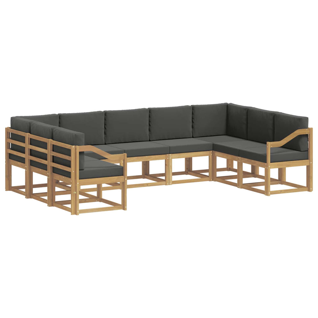 Outdoor-Sofagarnitur mit Kissen 9 pcs Weiß und Anthrazit