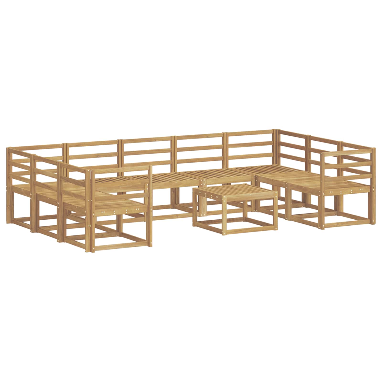 Outdoor-Sofagarnitur 10 pcs Weiß Massivholz Akazie