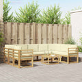 Outdoor-Sofagarnitur 10 pcs Weiß und Creme 59 x 59 x 37 cm