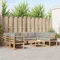 Outdoor-Sofagarnitur 10 pcs Weiß und Hellgrau