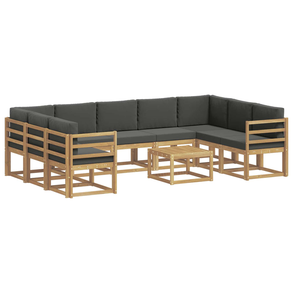 Outdoor-Sofagarnitur 10 pcs Weiß und Anthrazit 59 x 59 x 37 cm