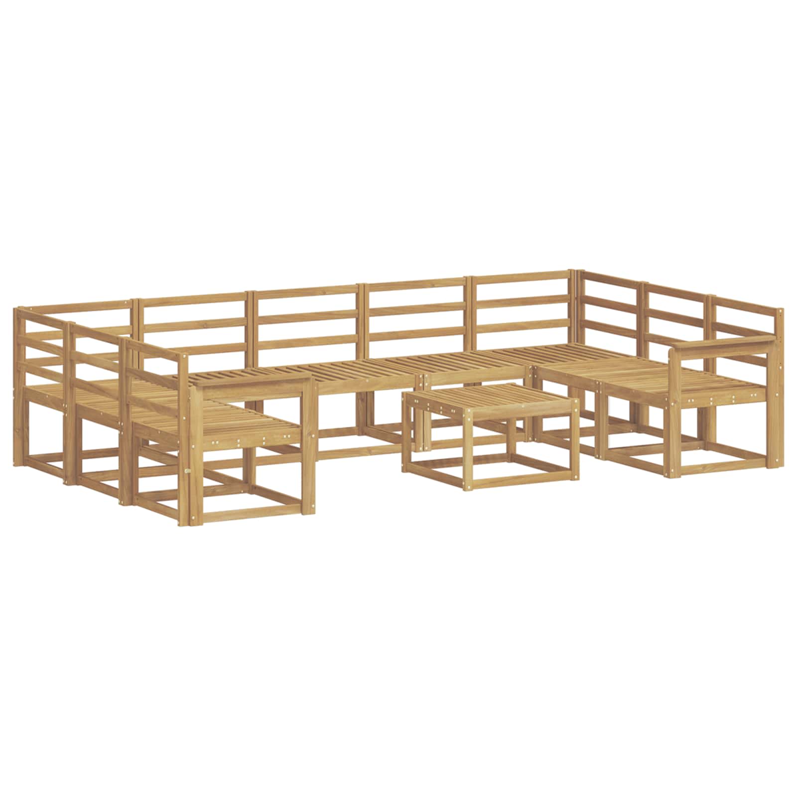 Outdoor-Sofagarnitur 10 pcs Weiß Massivholz Akazie