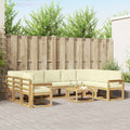 Outdoor-Sofagarnitur 10 pcs Weiß und Creme 59 x 59 x 37 cm