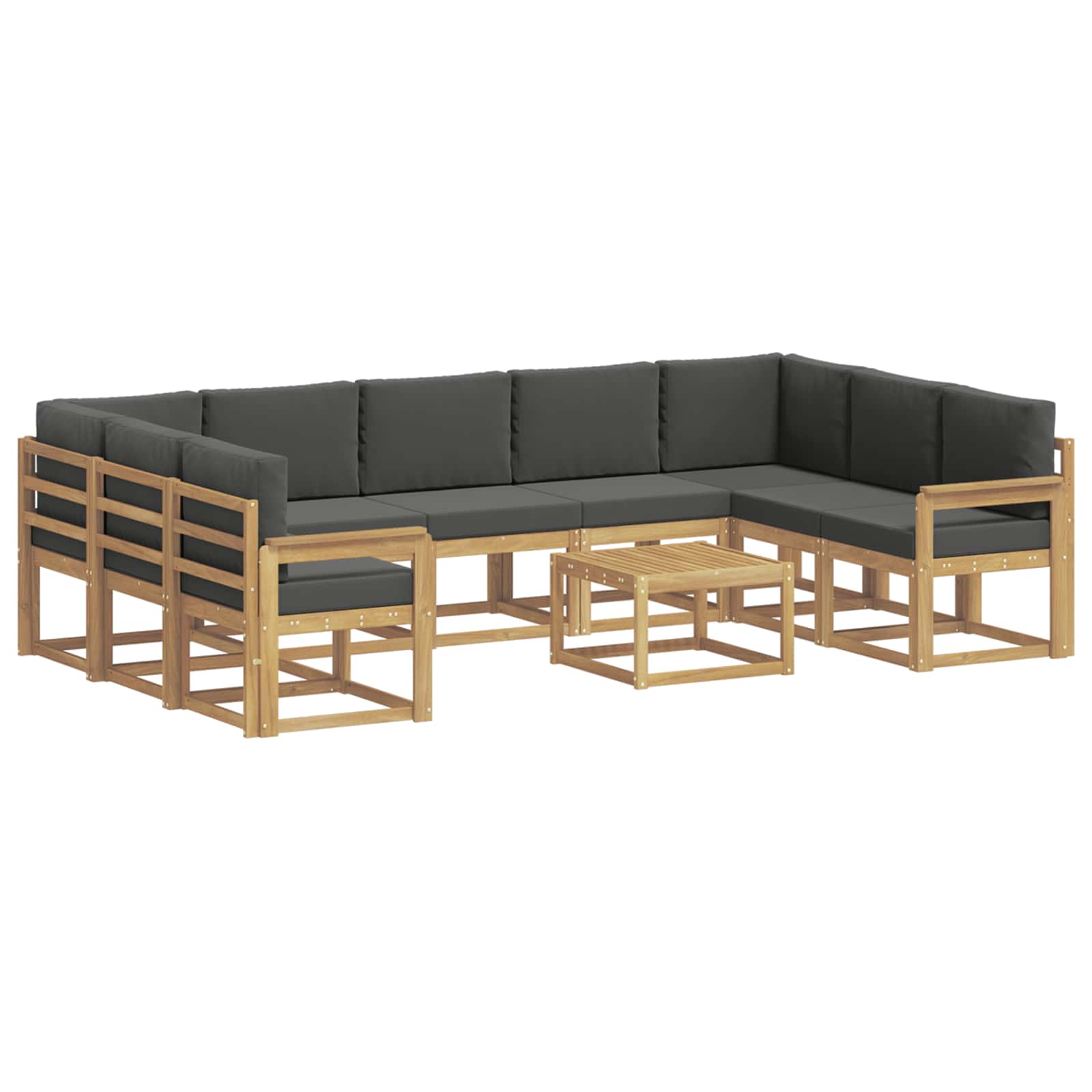 Outdoor-Sofagarnitur 10 pcs Weiß und Anthrazit 59 x 59 x 37 cm