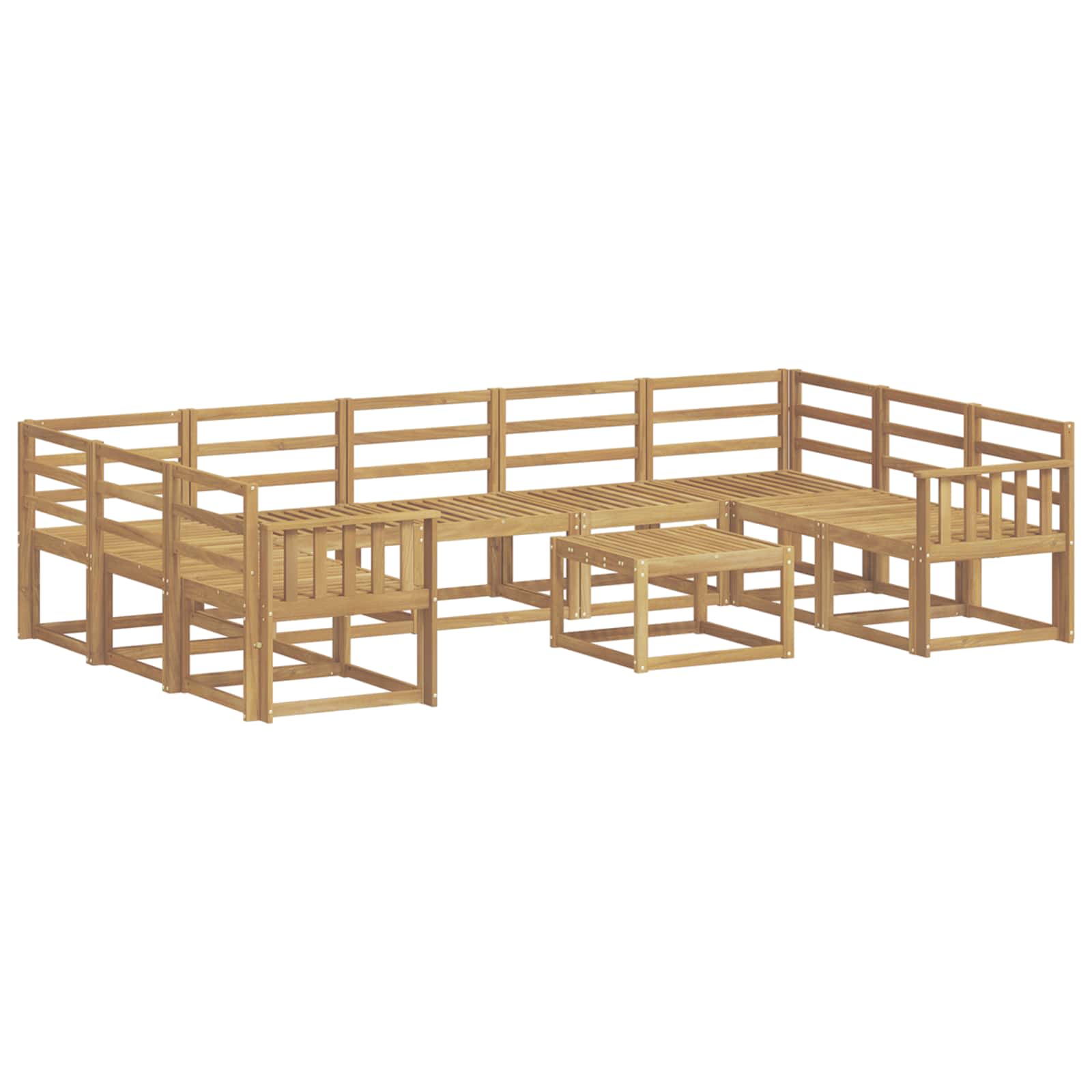 Outdoor-Sofagarnitur 10 pcs Weiß Massivholz Akazie