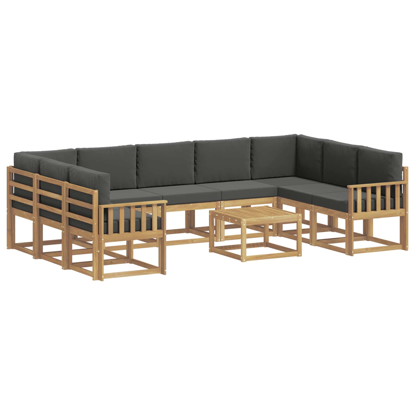 Outdoor-Sofagarnitur 10 pcs Weiß und Anthrazit 59 x 59 x 37 cm