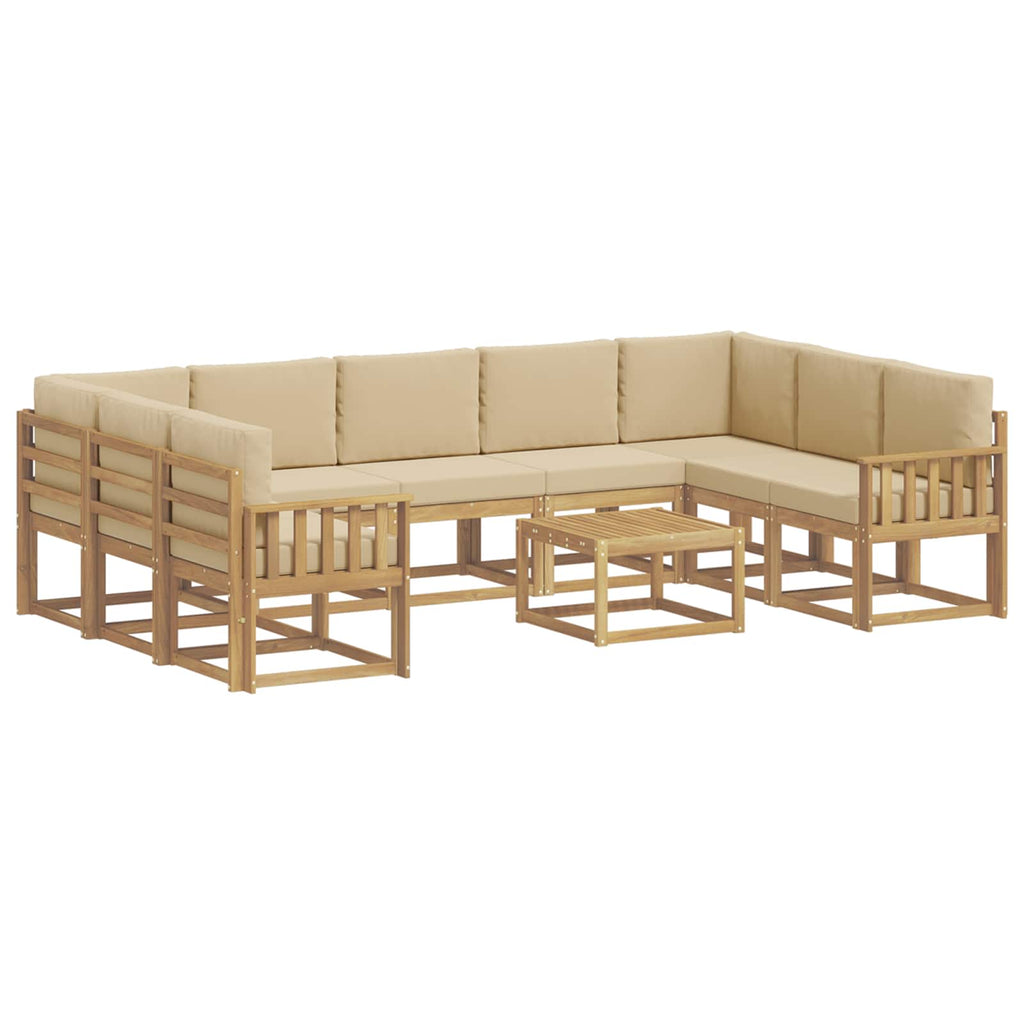 Outdoor-Sofagarnitur 10 pcs Weiß und Beige 59 x 59 x 37 cm
