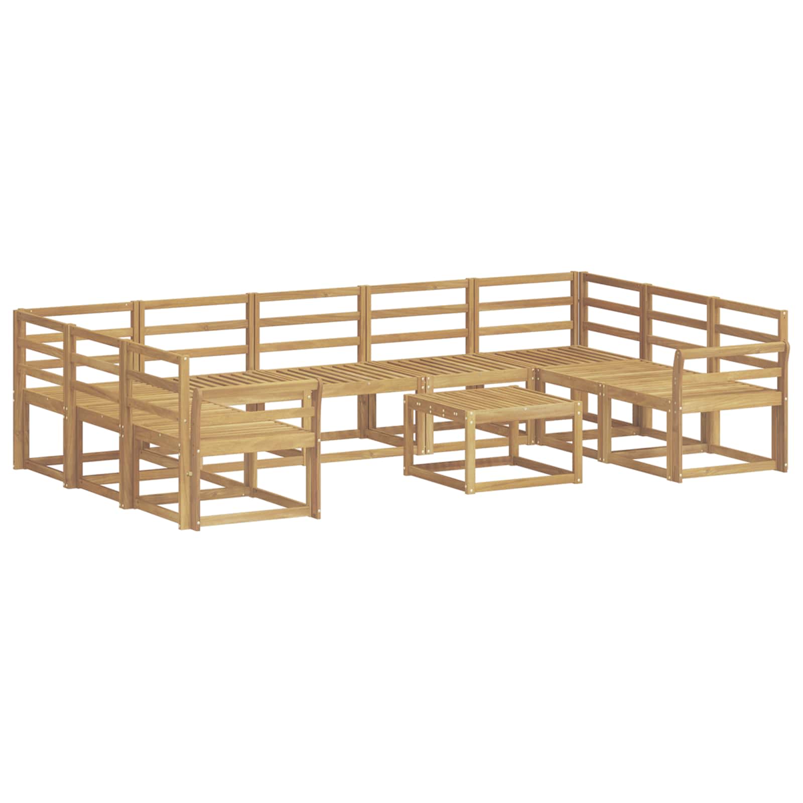 Outdoor-Sofagarnitur 10 pcs Weiß Massivholz Akazie