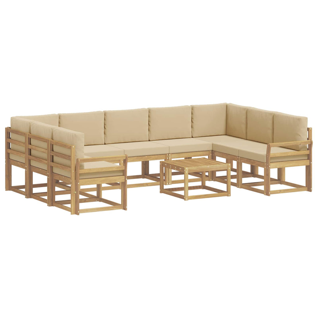 Outdoor-Sofagarnitur 10 pcs Weiß und Beige 59 x 59 x 37 cm