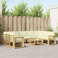 Outdoor-Sofagarnitur 10 pcs Weiß und Creme 59 x 59 x 37 cm