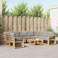 Outdoor-Sofagarnitur 10 pcs Weiß und Hellgrau