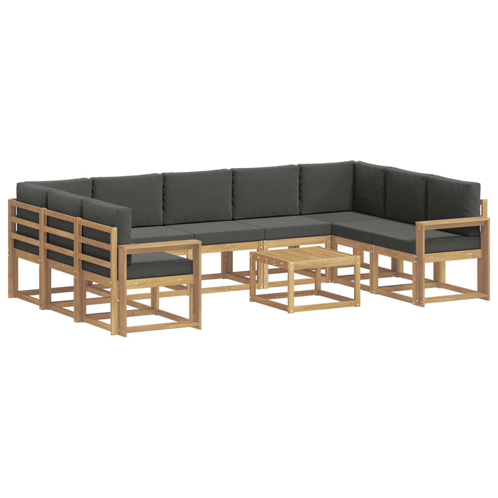 Outdoor-Sofagarnitur 10 pcs Weiß und Anthrazit 59 x 59 x 37 cm