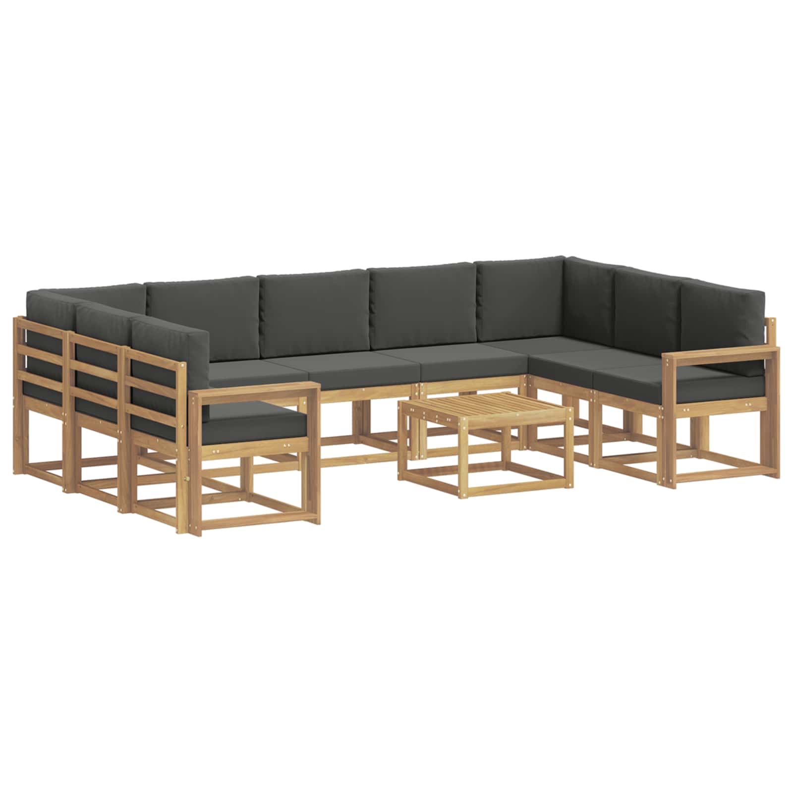 Outdoor-Sofagarnitur 10 pcs Weiß und Anthrazit 59 x 59 x 37 cm